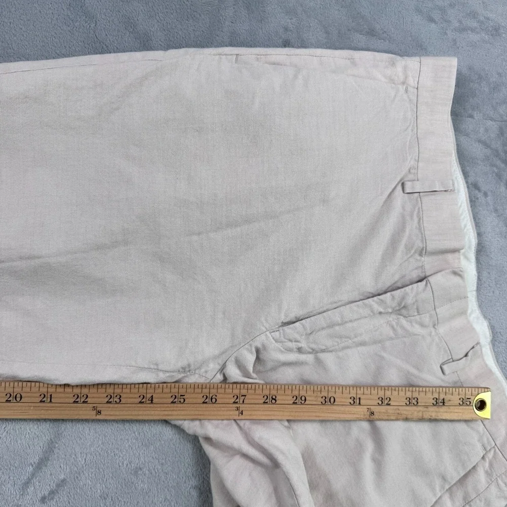 J.Crew Ludlow Pants Mens 32x30 Tan Baird McNutt Irish Linen Cotton AU429‎ Chino